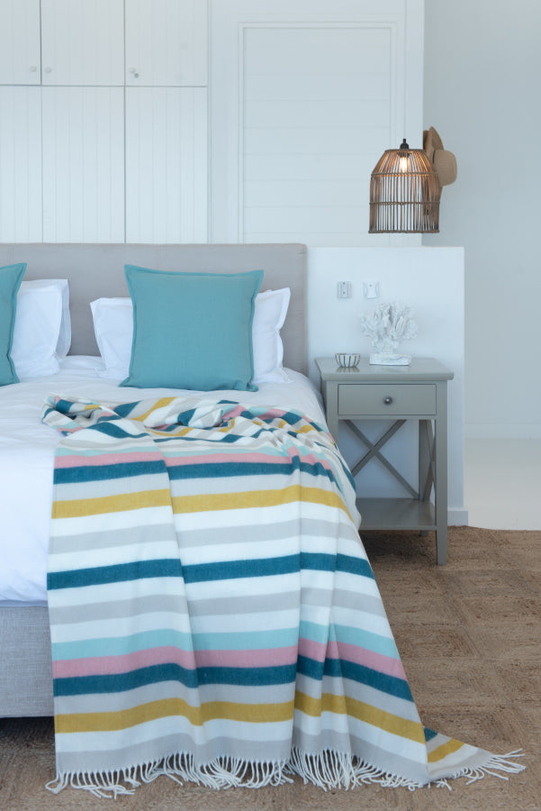 Wohndecke Melody Paradise Teal - Coral Pink