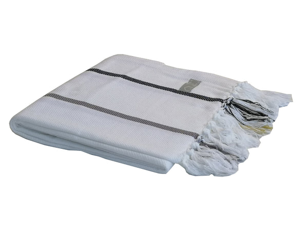 Wohndecke Protea Pinstripe Greenwich White - Iron - Raffa