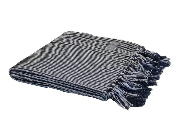 Wohndecke Protea Pinstripe Leeds Navy - White