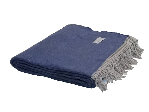 Wohndecke Amanda Reversible Plain Navy - Cobblestone