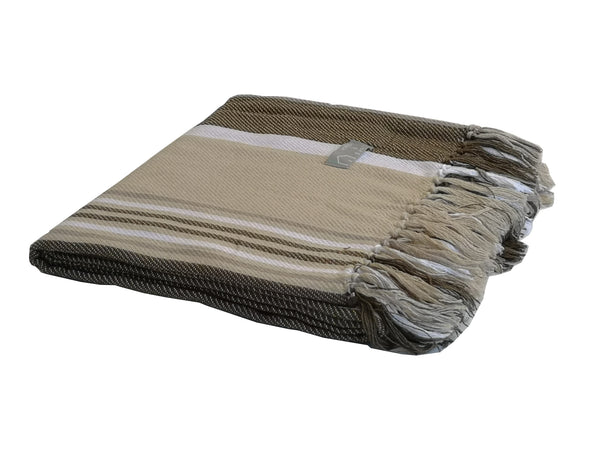 Wohndecke Protea Pinstripe Manhattan Coffee - Cobblestone