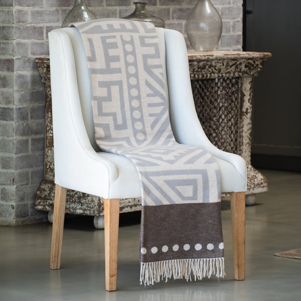 Wohndecke Amanda Cotton Global Tribe Cobblestone - Bone