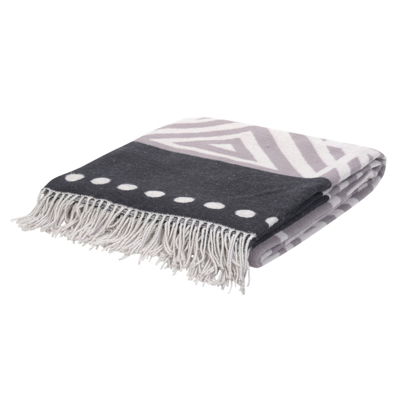 Wohndecke Amanda Cotton Global Tribe Iron - Fog