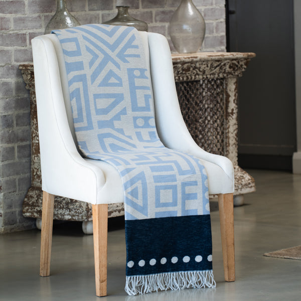 Wohndecke Amanda Cotton Global Tribe Overcast Sky - Oyster Grey