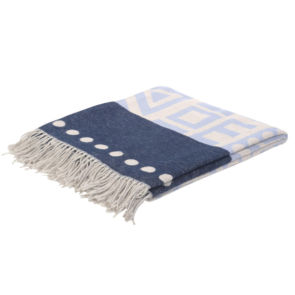 Wohndecke Amanda Cotton Global Tribe Overcast Sky - Oyster Grey